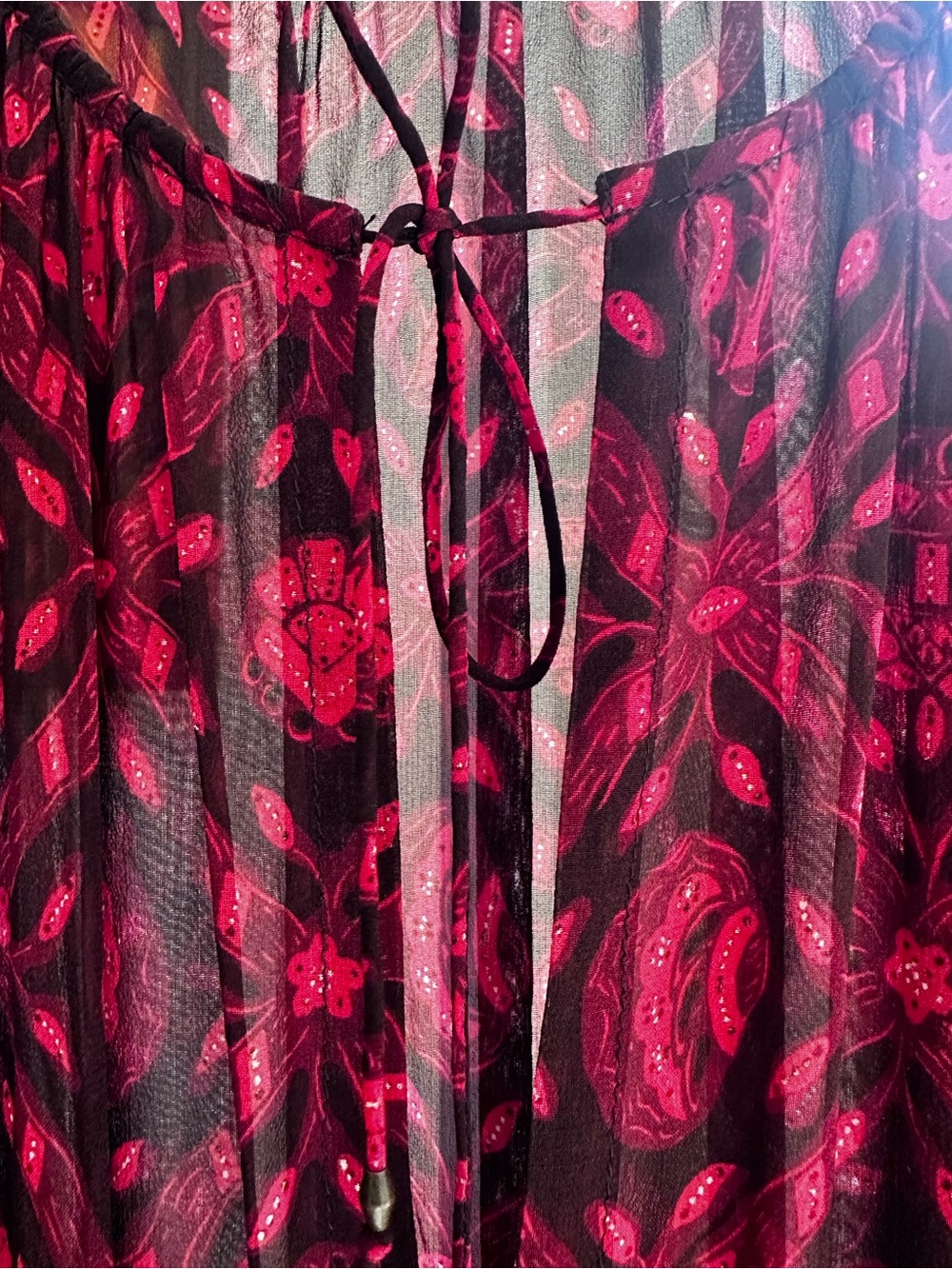 Ulla Johnson Aliya Silk Midi Dress 0 Fuchsia Floral Belted Wedding Guest - Picture 8 of 13